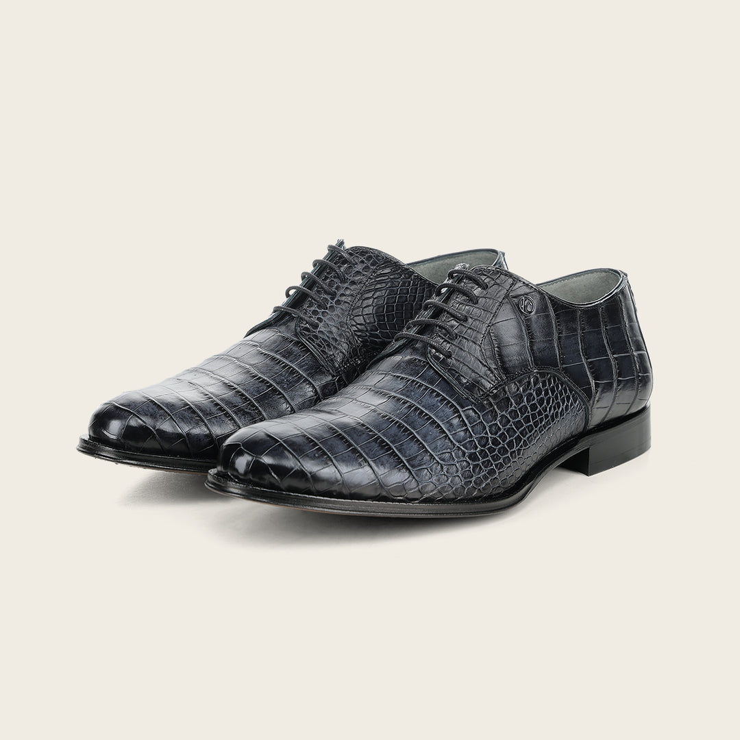 Zapato de vestir tipo Derby "Franco Cuadra Signature" en piel genuina de alligator para caballero