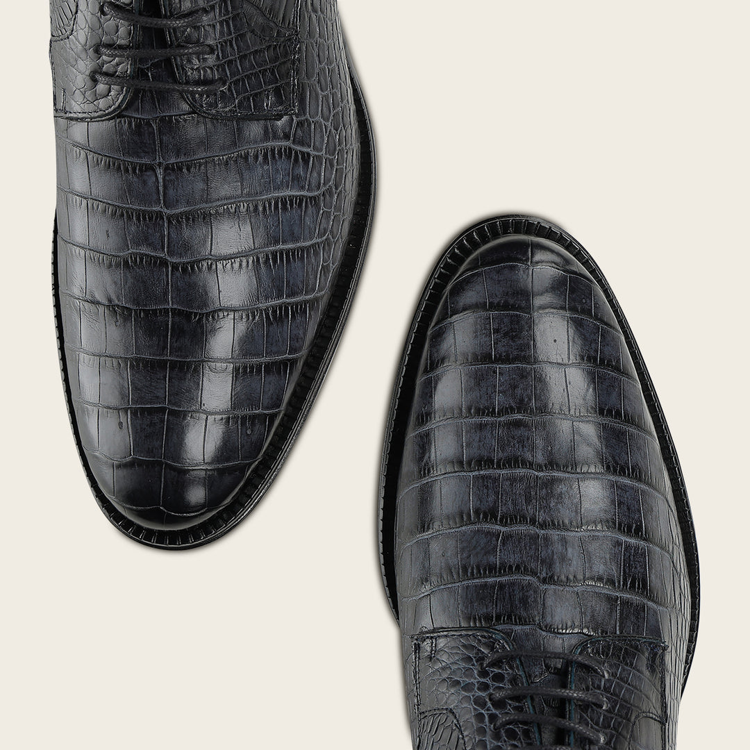 Zapato de vestir tipo Derby "Franco Cuadra Signature" en piel genuina de alligator para caballero