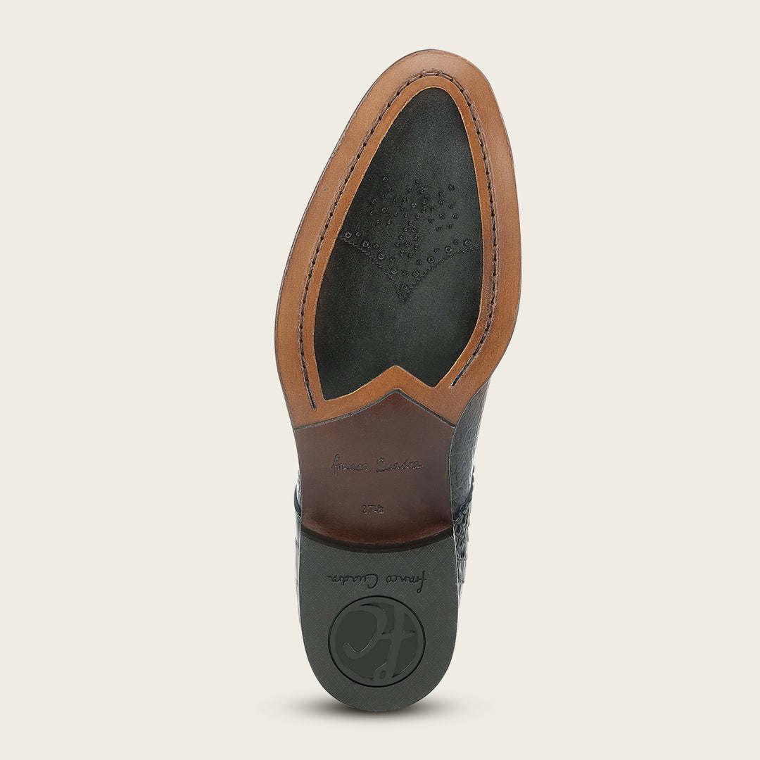 Zapato de vestir tipo Derby "Franco Cuadra Signature" en piel genuina de alligator para caballero