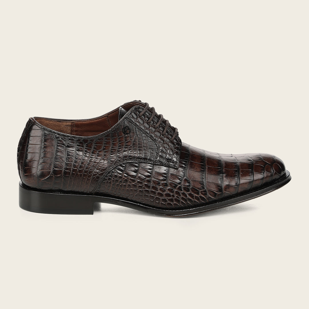 Zapato de vestir tipo Derby "Franco Cuadra Signature" en piel genuina de alligator para caballero