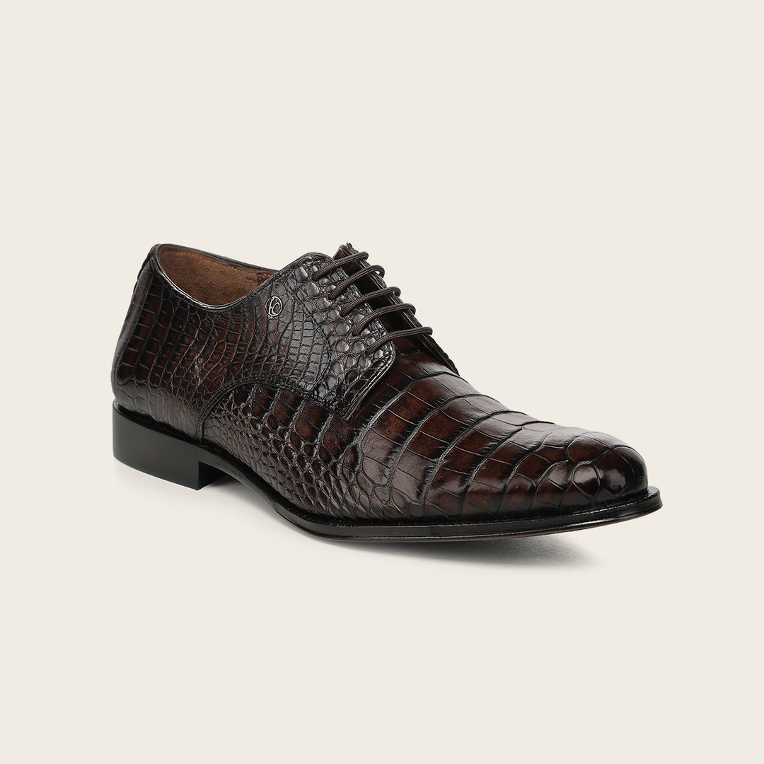 Zapato de vestir tipo Derby "Franco Cuadra Signature" en piel genuina de alligator para caballero