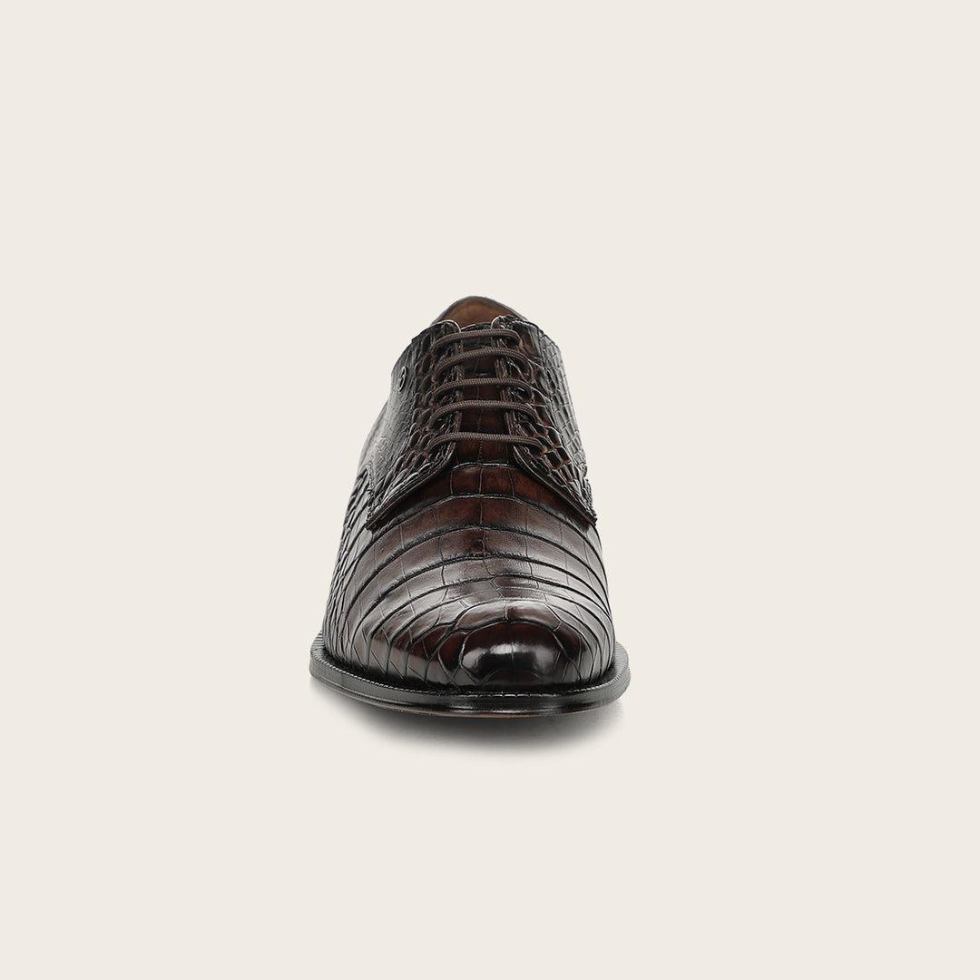 Zapato de vestir tipo Derby "Franco Cuadra Signature" en piel genuina de alligator para caballero