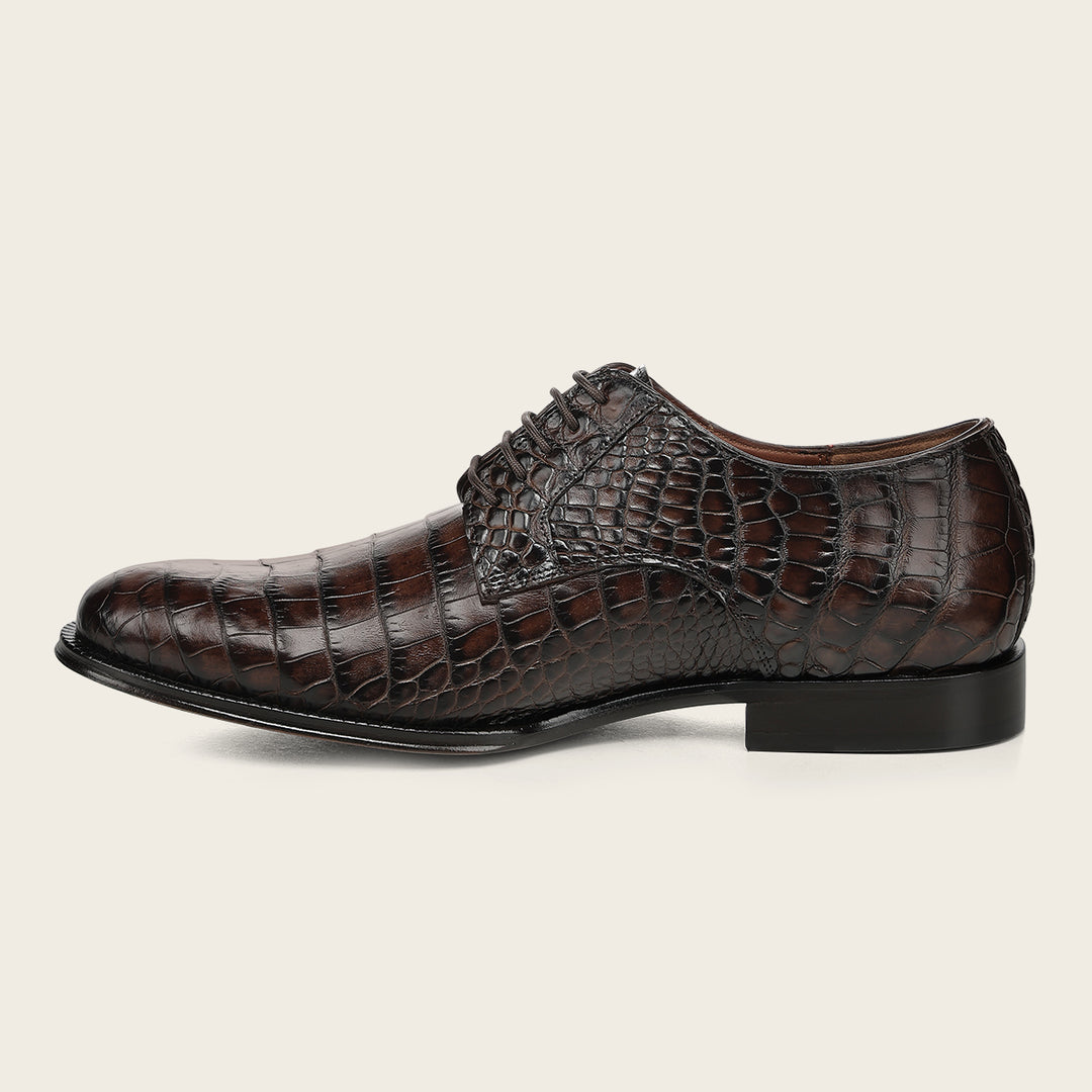 Zapato de vestir tipo Derby "Franco Cuadra Signature" en piel genuina de alligator para caballero
