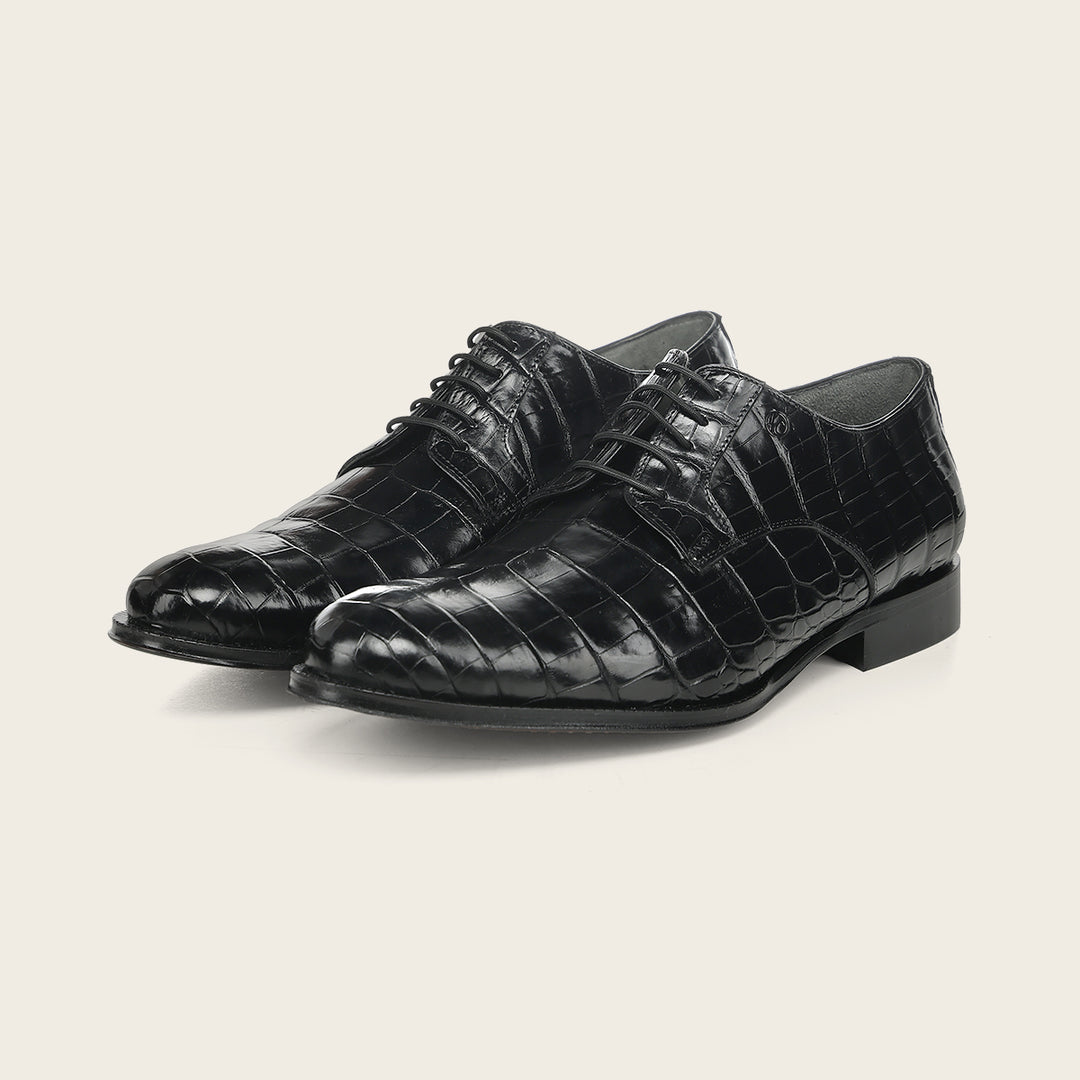 Zapato de vestir tipo Derby "Franco Cuadra Signature" en piel genuina de alligator para caballero