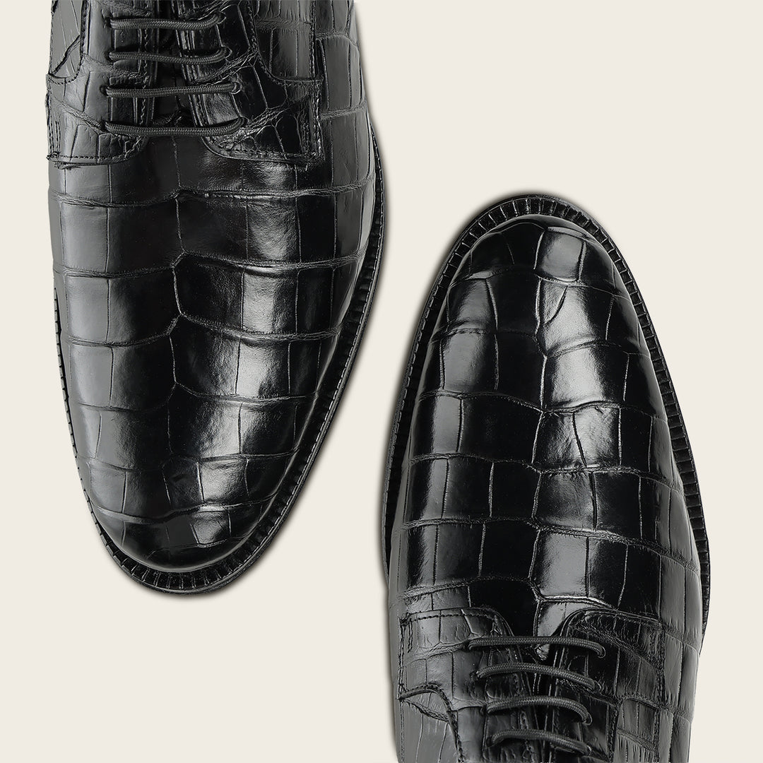 Zapato de vestir tipo Derby "Franco Cuadra Signature" en piel genuina de alligator para caballero