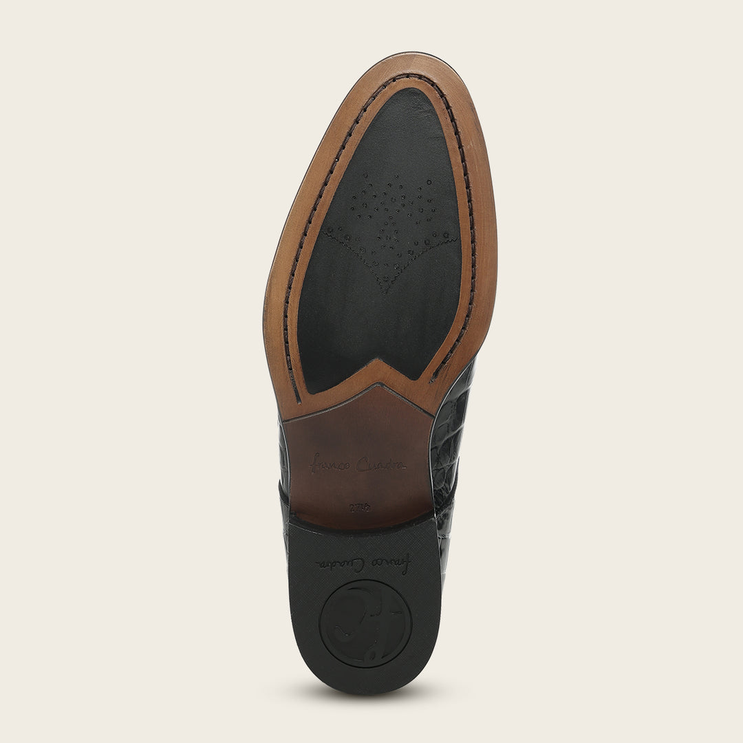 Zapato de vestir tipo Derby "Franco Cuadra Signature" en piel genuina de alligator para caballero
