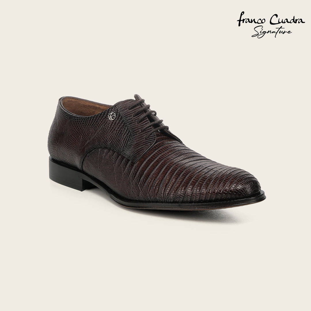 Zapato de vestir tipo Derby "Franco Cuadra Signature" en piel genuina de lizard para caballero