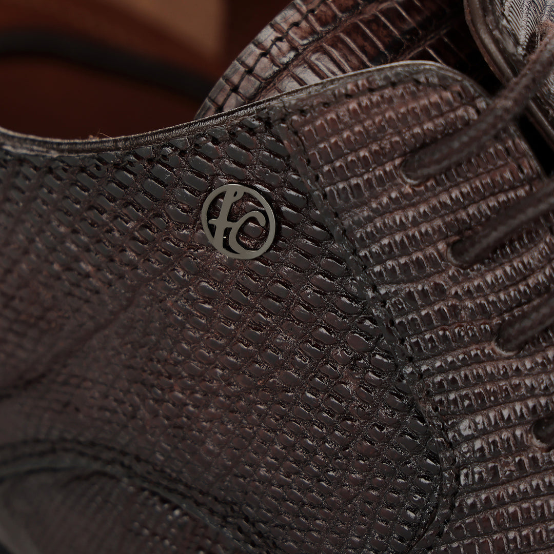 Zapato de vestir tipo Derby "Franco Cuadra Signature" en piel genuina de lizard para caballero