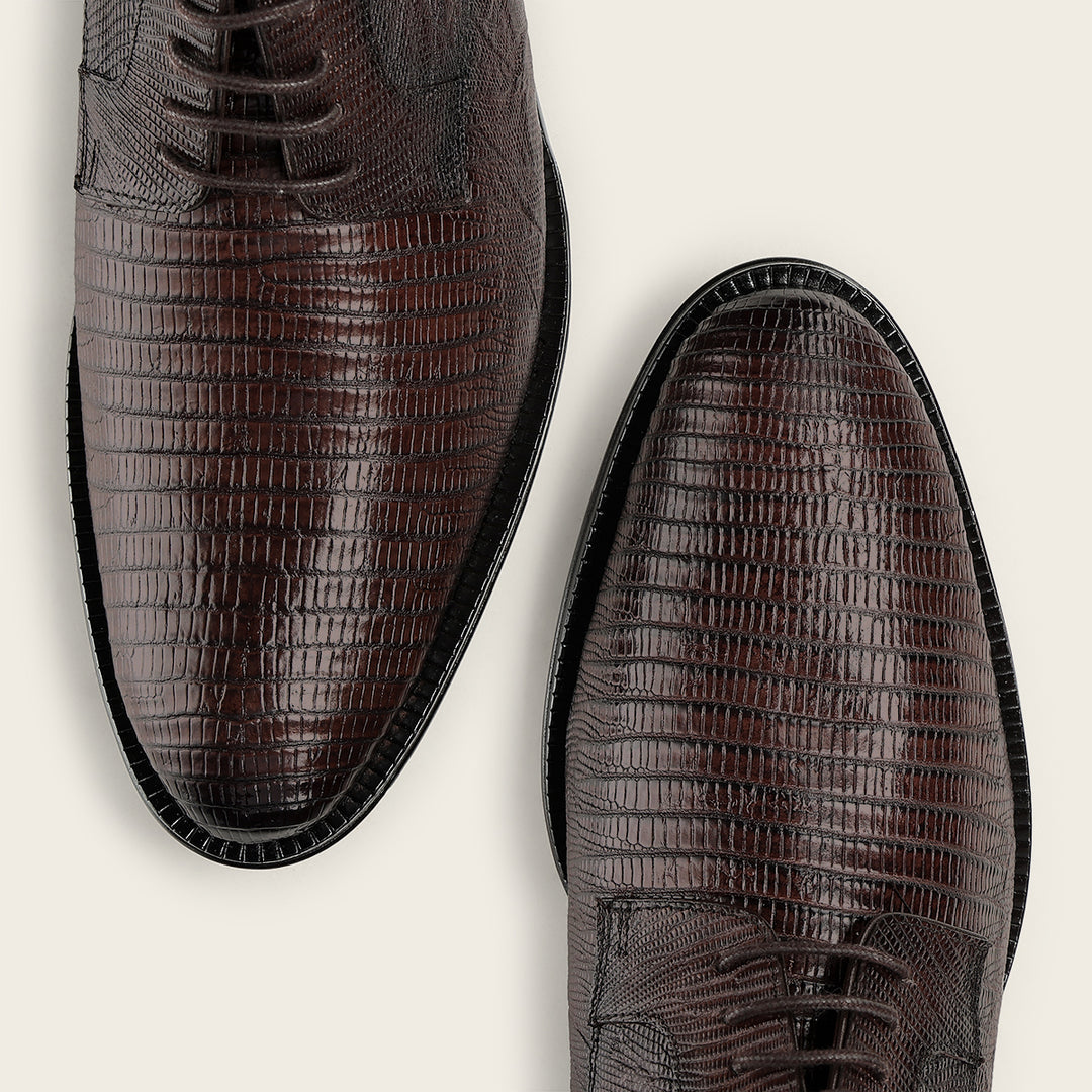Zapato de vestir tipo Derby "Franco Cuadra Signature" en piel genuina de lizard para caballero