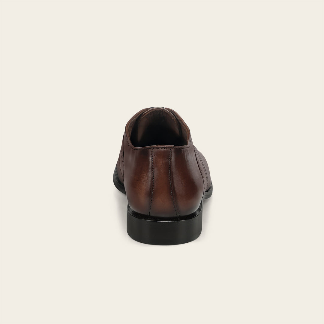 Zapato de vestir tipo Oxford en piel genuina de venado italiano para caballero