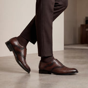 Zapato de vestir tipo Oxford en piel genuina de venado italiano para caballero