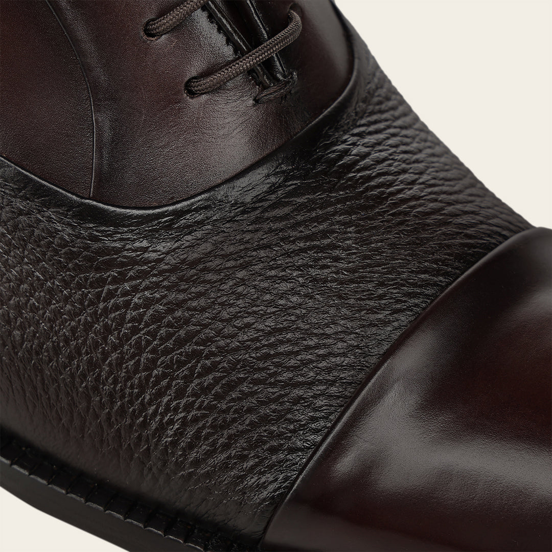 Zapato de vestir tipo Oxford en piel genuina de venado para caballero