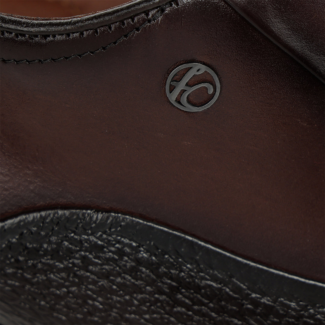 Zapato de vestir tipo Oxford en piel genuina de venado para caballero