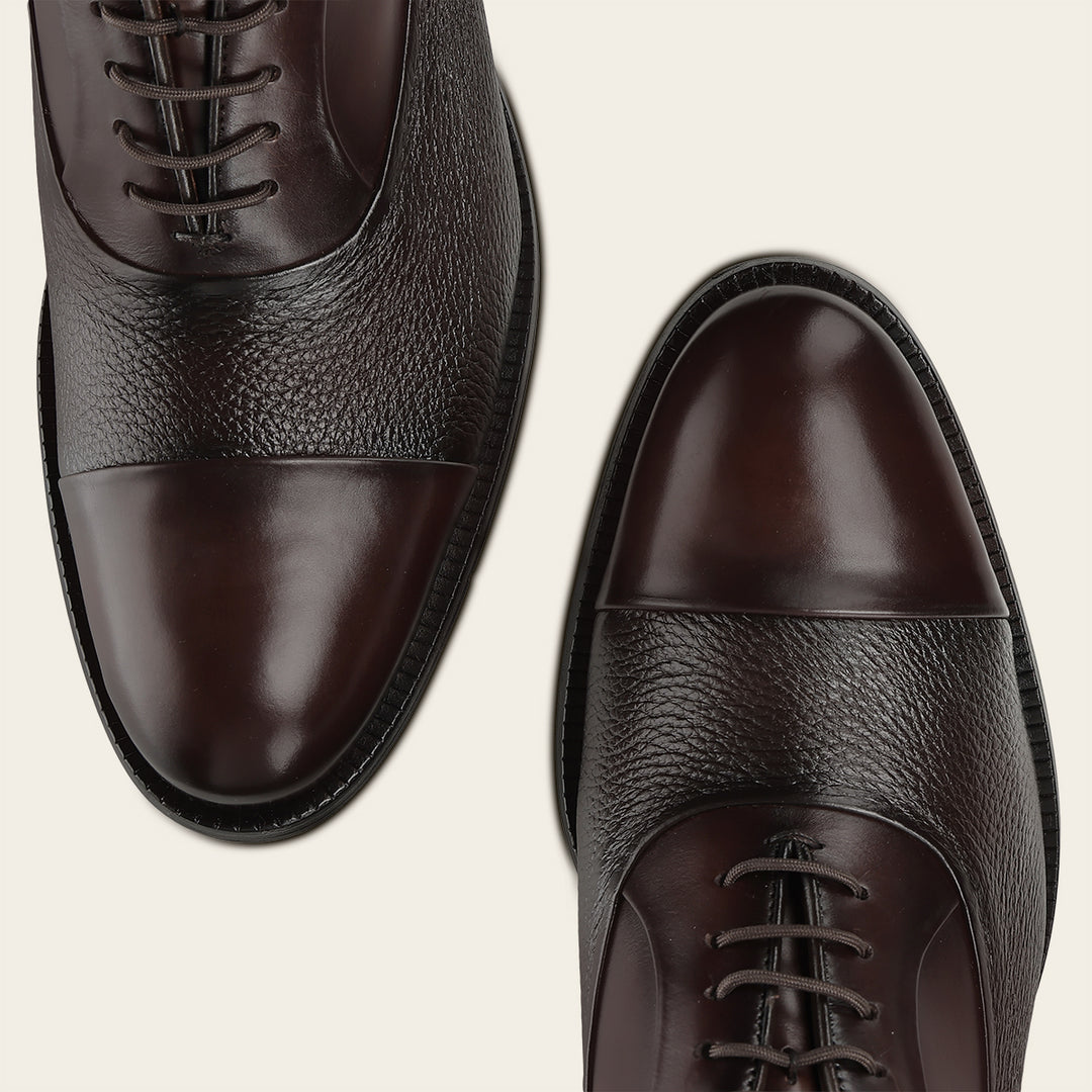 Zapato de vestir tipo Oxford en piel genuina de venado para caballero