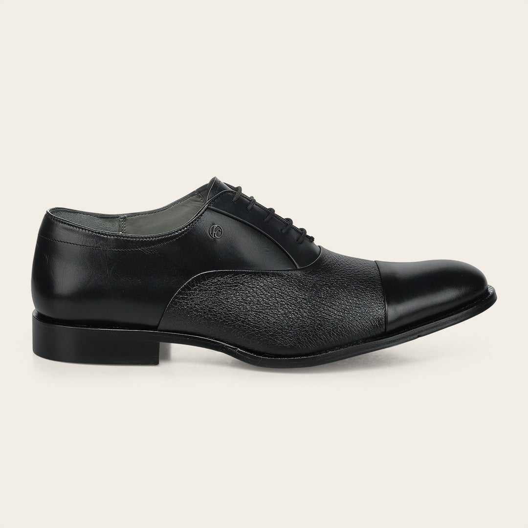 Zapato de vestir tipo Oxford en piel genuina de venado para caballero