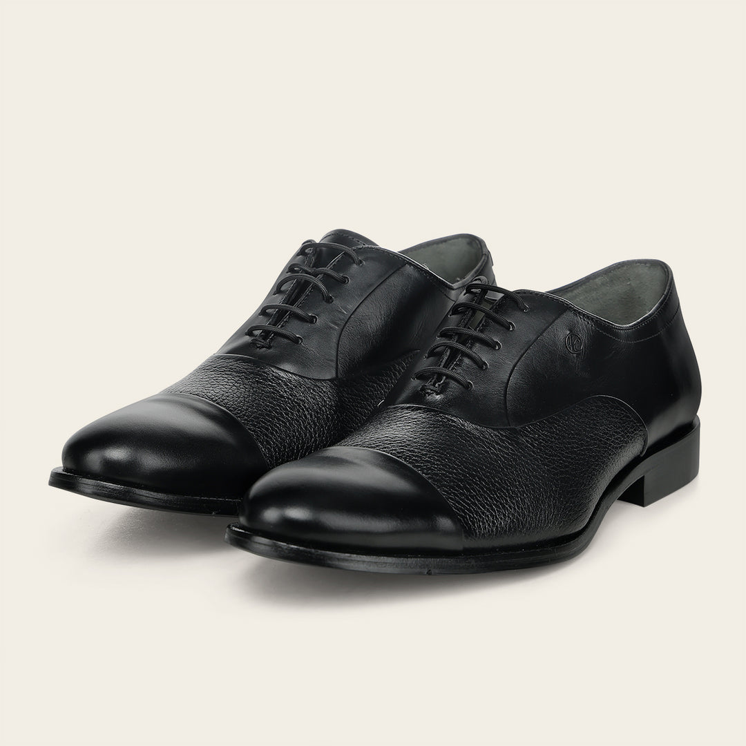Zapato de vestir tipo Oxford en piel genuina de venado para caballero