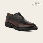 Zapato de vestir tipo Oxford en piel genuina de venado para caballero