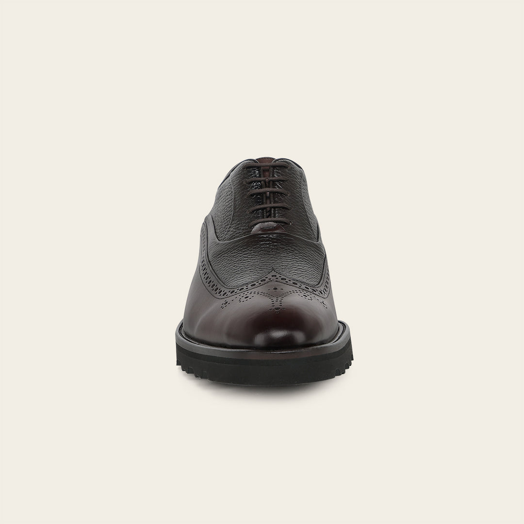 Zapato de vestir tipo Oxford en piel genuina de venado para caballero