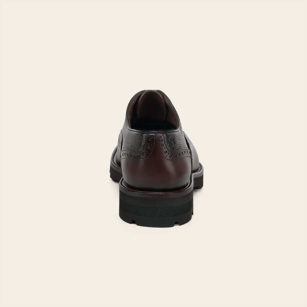 Zapato de vestir tipo Oxford en piel genuina de venado para caballero