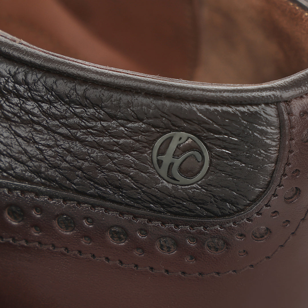 Zapato de vestir tipo Oxford en piel genuina de venado para caballero