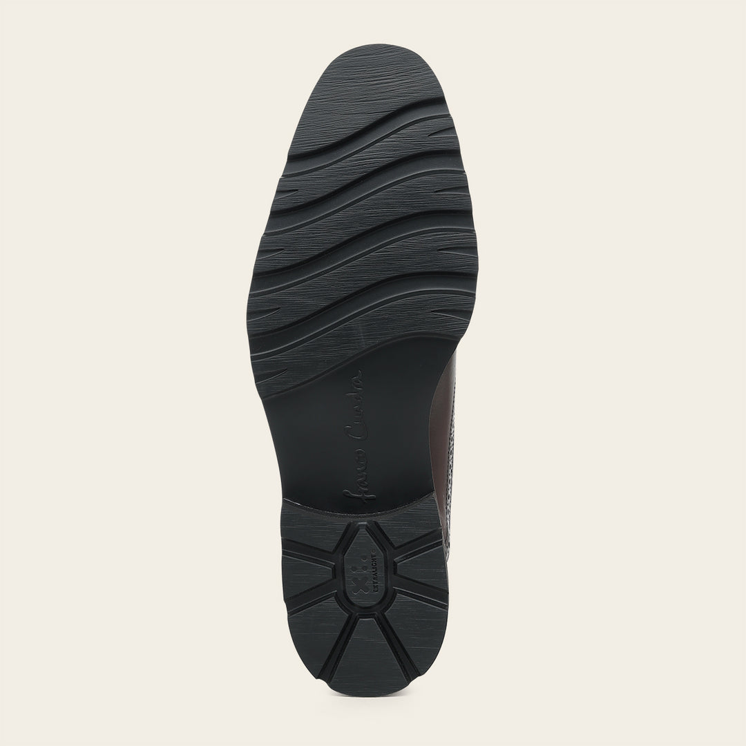 Zapato de vestir tipo Oxford en piel genuina de venado para caballero
