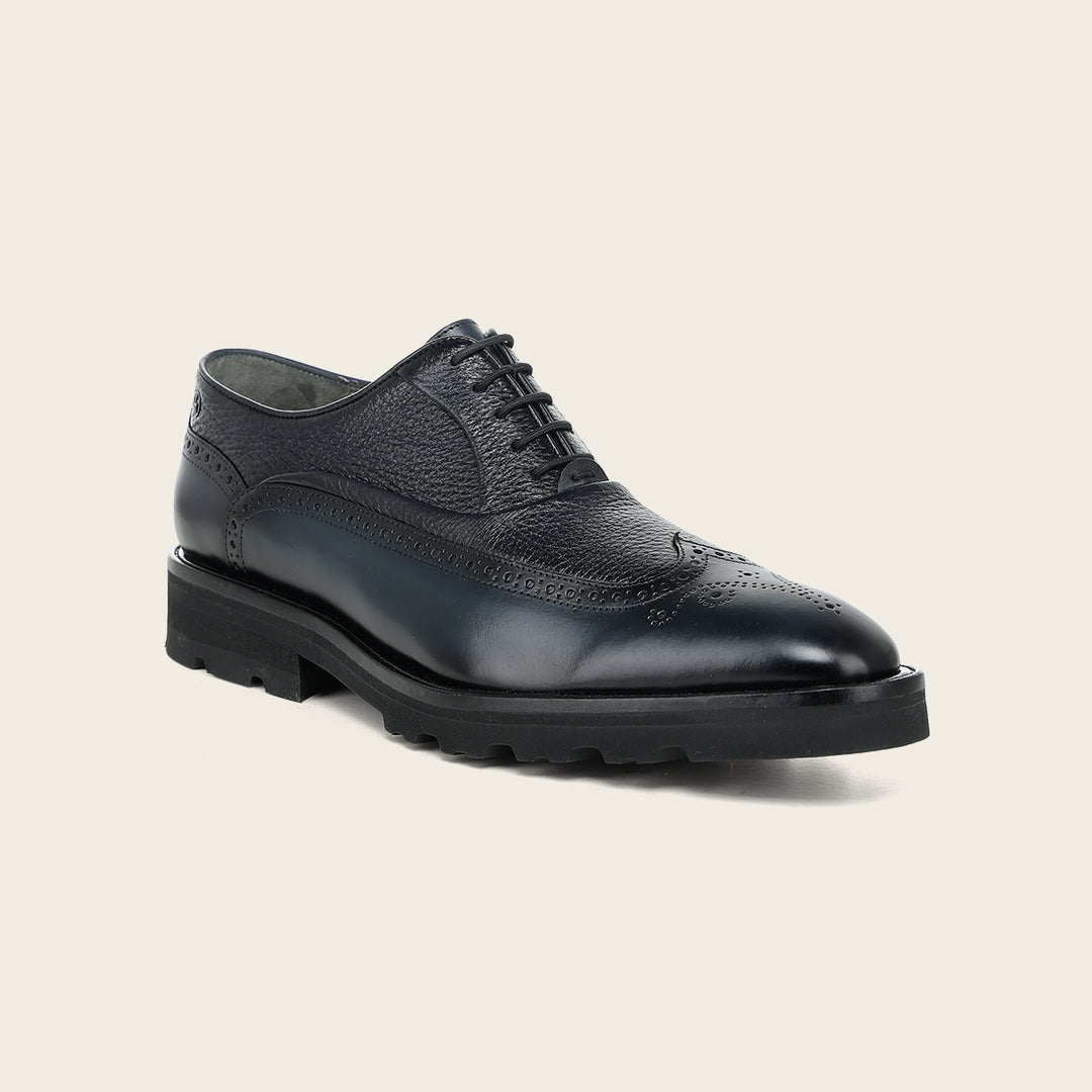 Zapato de vestir tipo Oxford en piel genuina de venado para caballero