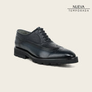 Zapato de vestir tipo Oxford en piel genuina de venado para caballero