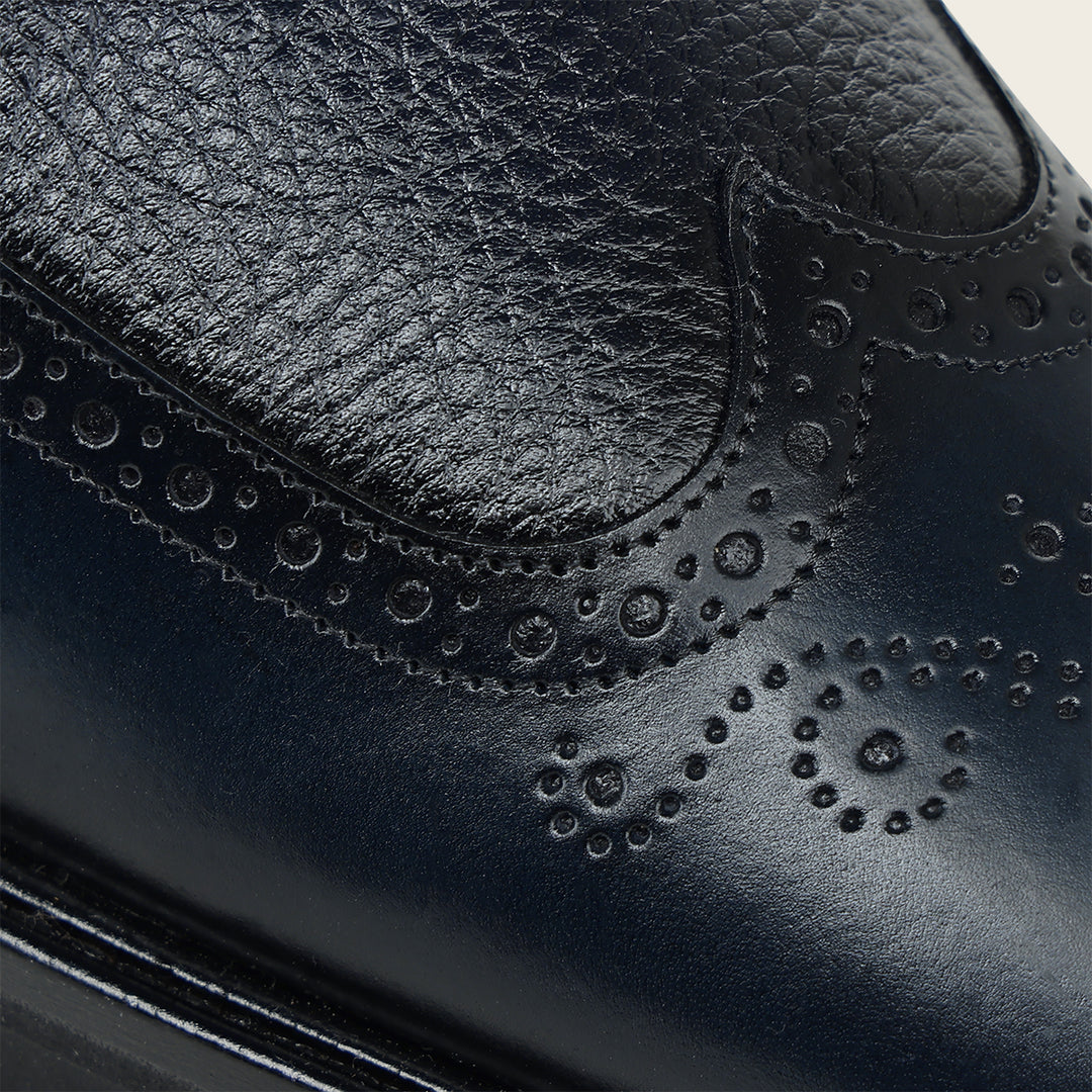 Zapato de vestir tipo Oxford en piel genuina de venado para caballero