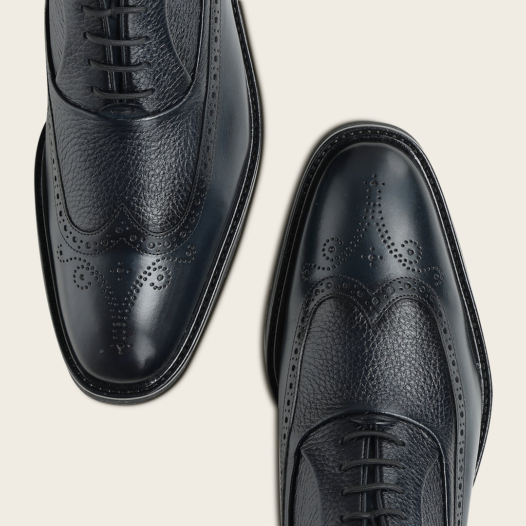 Zapato de vestir tipo Oxford en piel genuina de venado para caballero