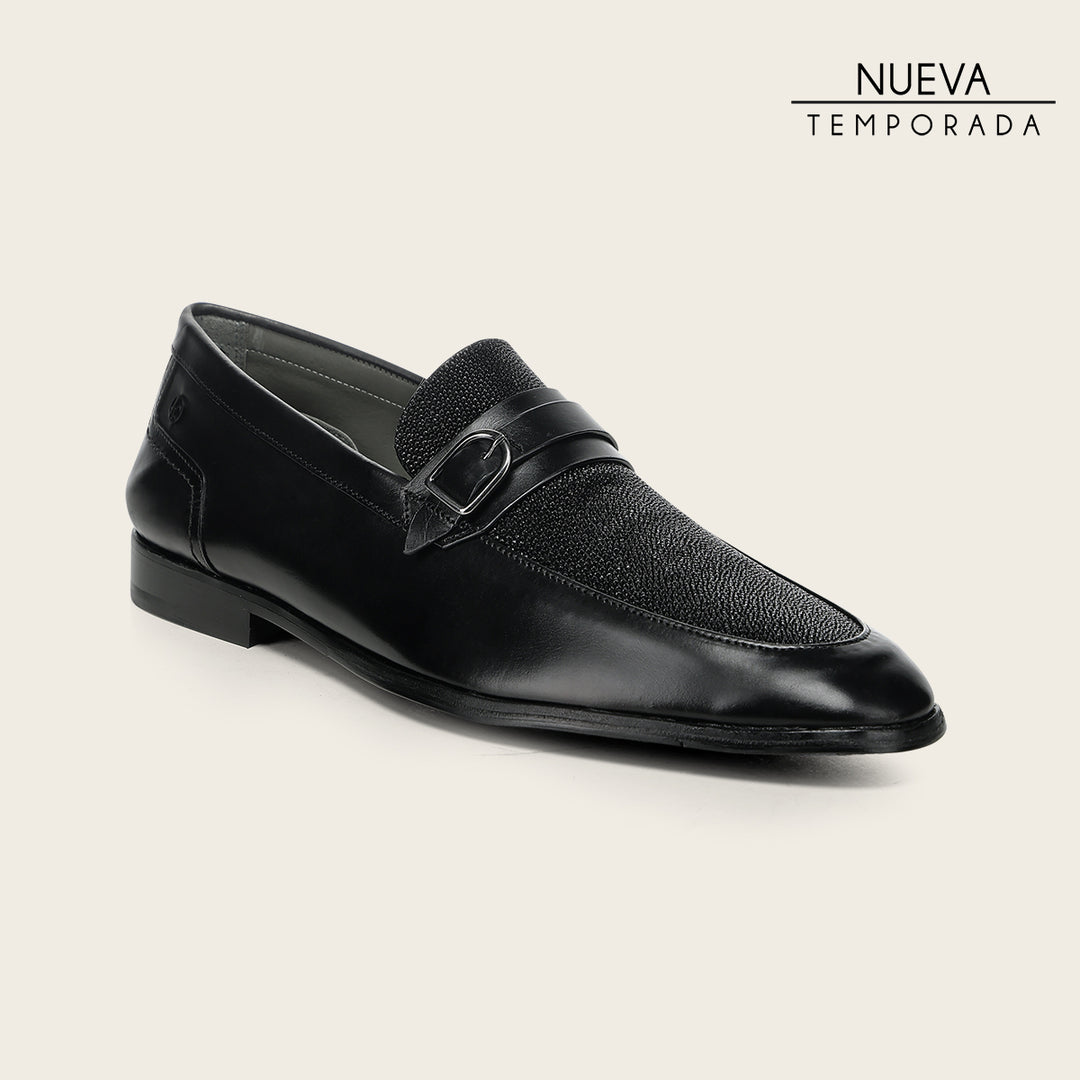 Zapato loafer  en piel genuina de mantarraya para caballero