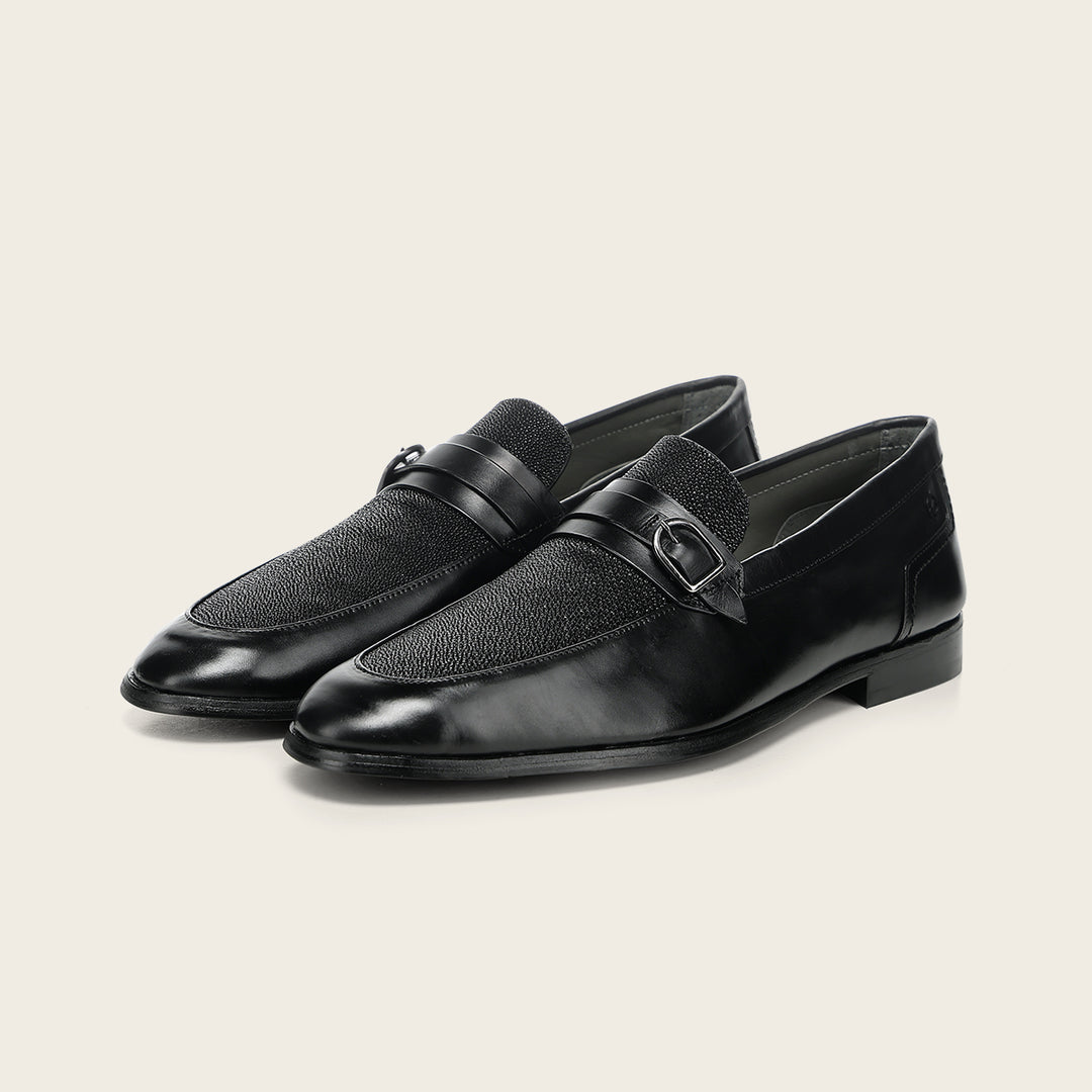 Zapato loafer  en piel genuina de mantarraya para caballero