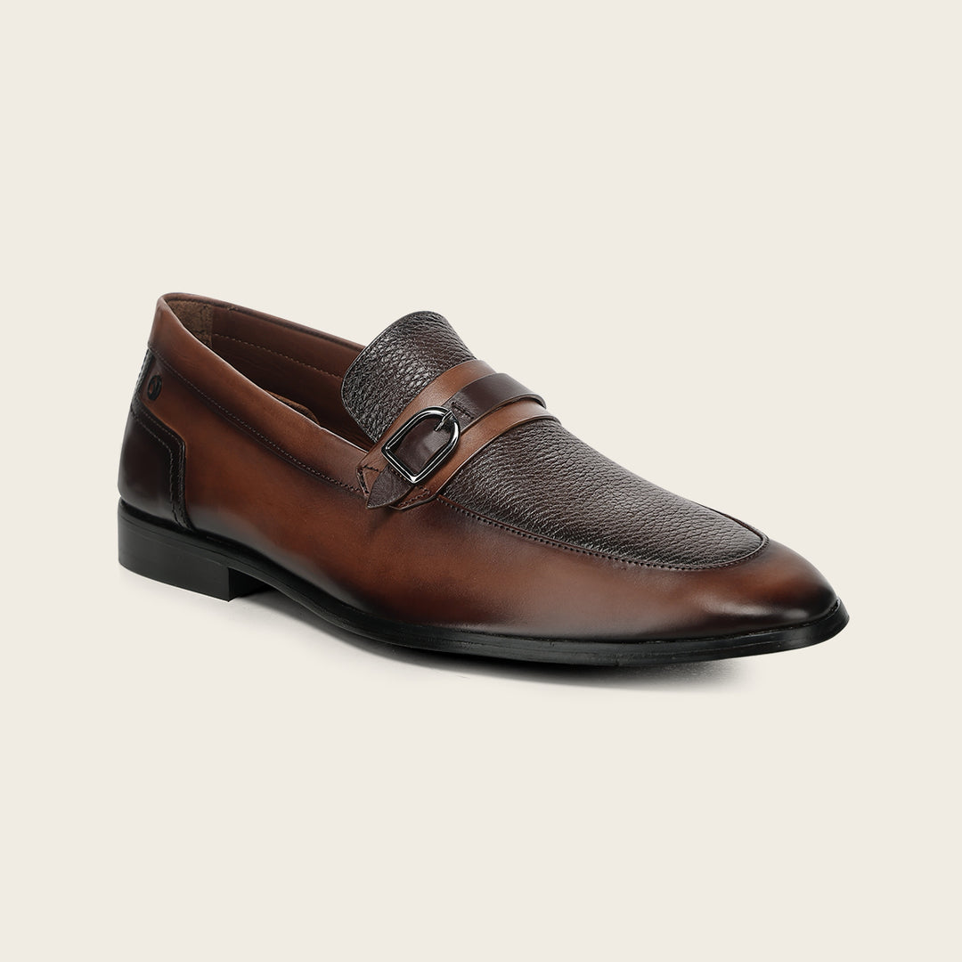 Zapato loafer en piel genuina de venado para caballero