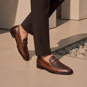 Zapato loafer en piel genuina de venado para caballero
