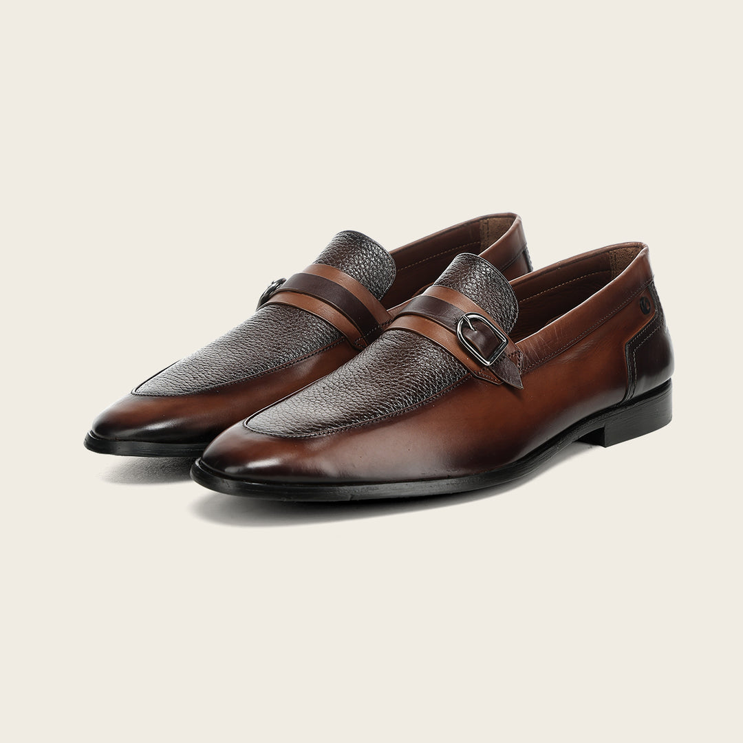 Zapato loafer en piel genuina de venado para caballero