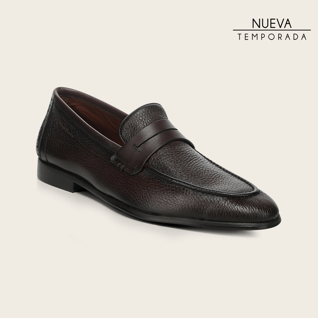Zapato loafer en piel genuina de venado para caballero