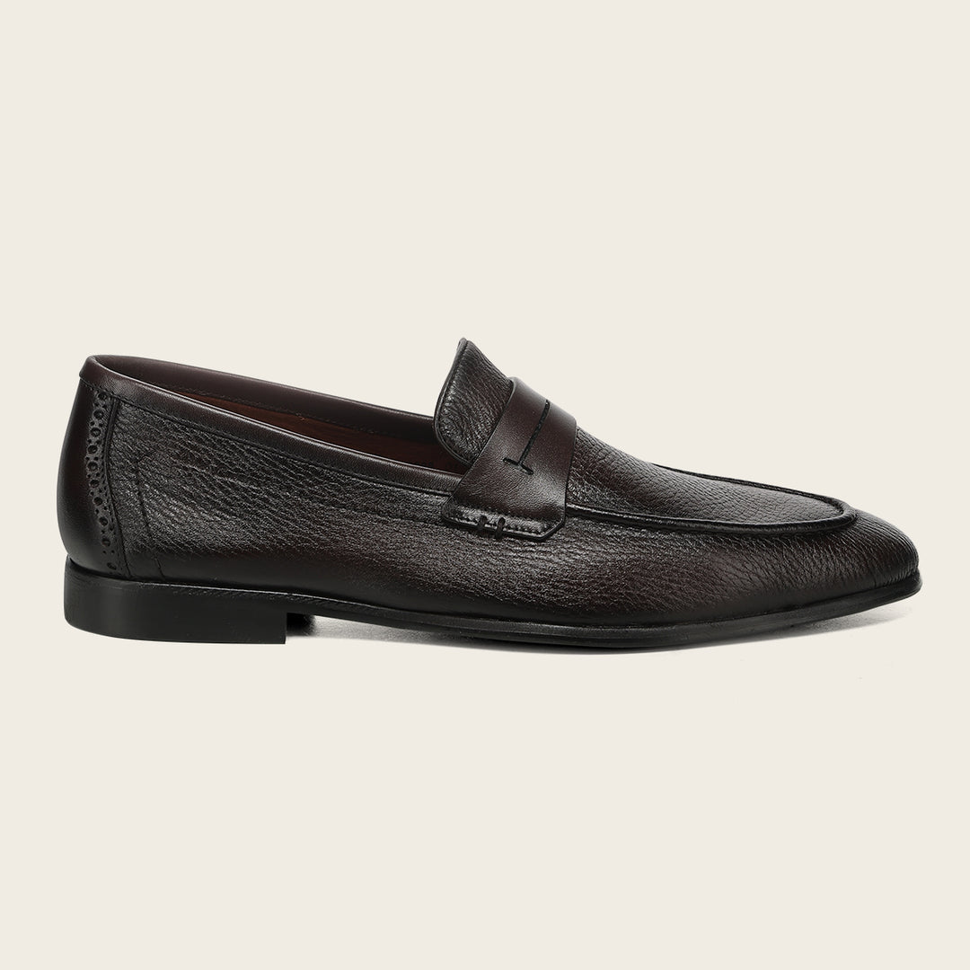 Zapato loafer en piel genuina de venado para caballero