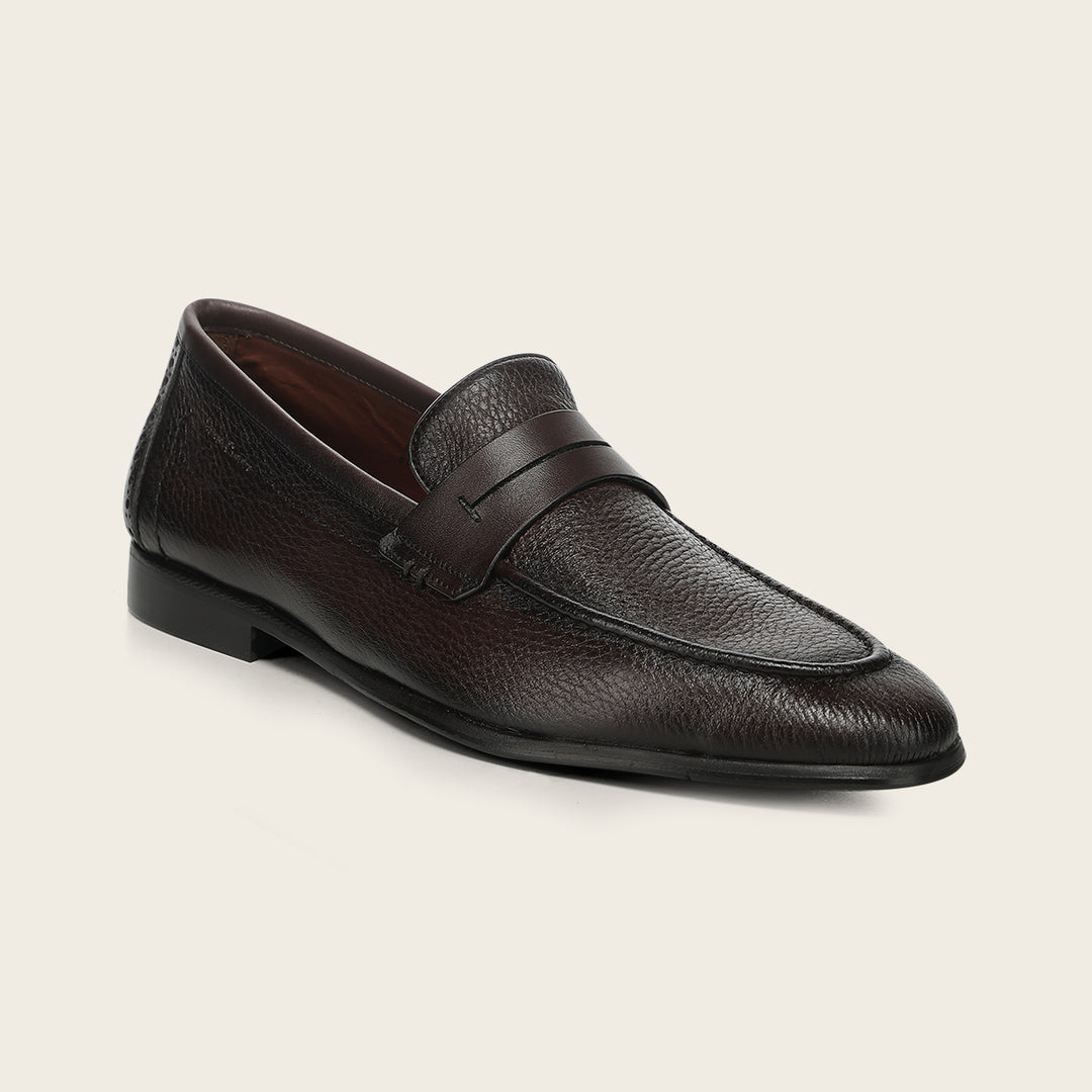 Zapato loafer en piel genuina de venado para caballero