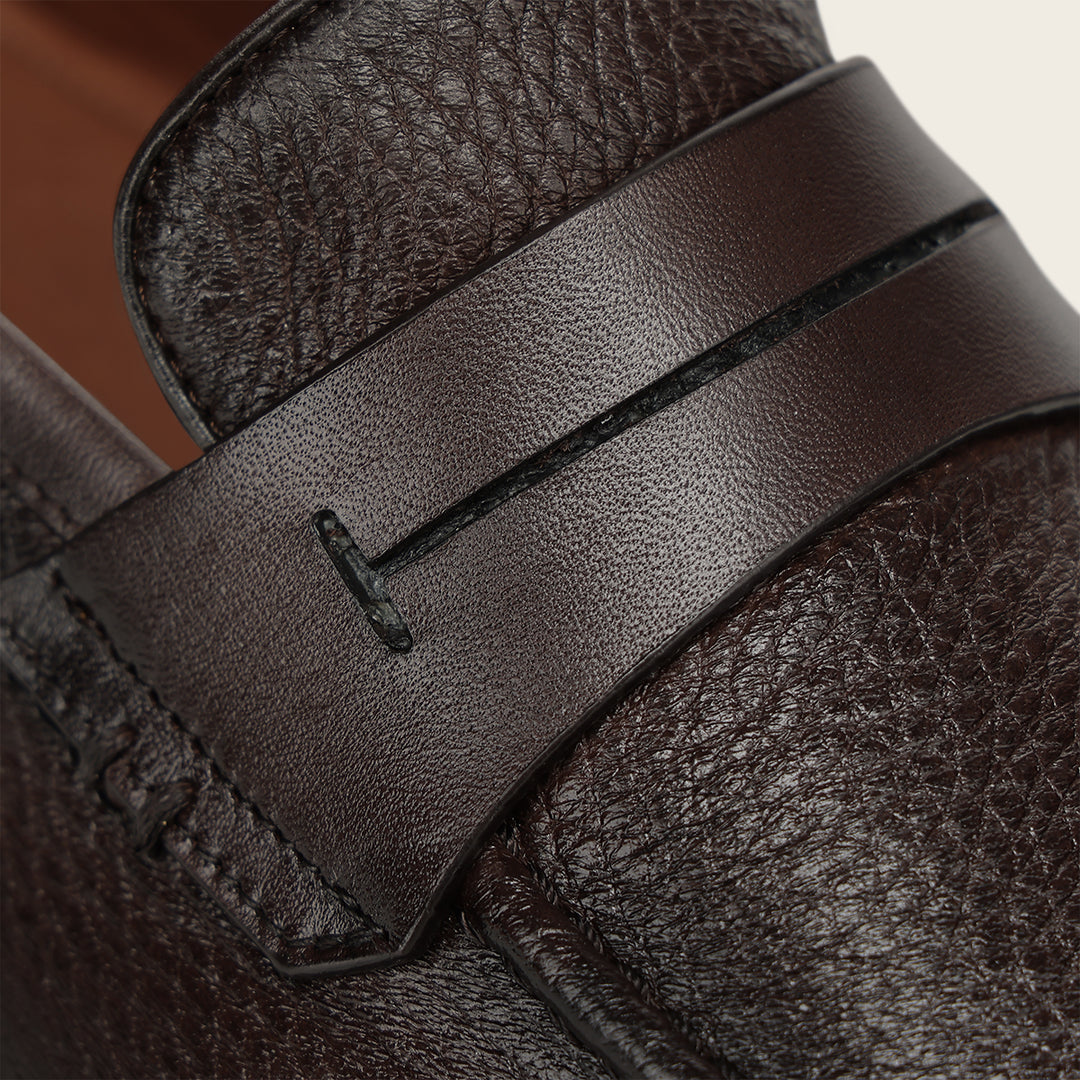 Zapato loafer en piel genuina de venado para caballero