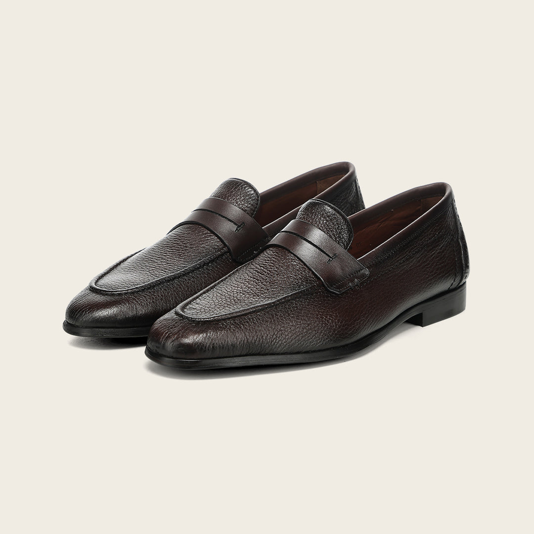 Zapato loafer en piel genuina de venado para caballero