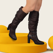 Bota casual en piel genuina de venado para dama Botas y Botines 