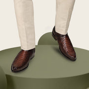 Botín en piel genuina de pitón para caballero Botas y Botines 