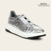 Tenis en piel genuina de pitón para dama