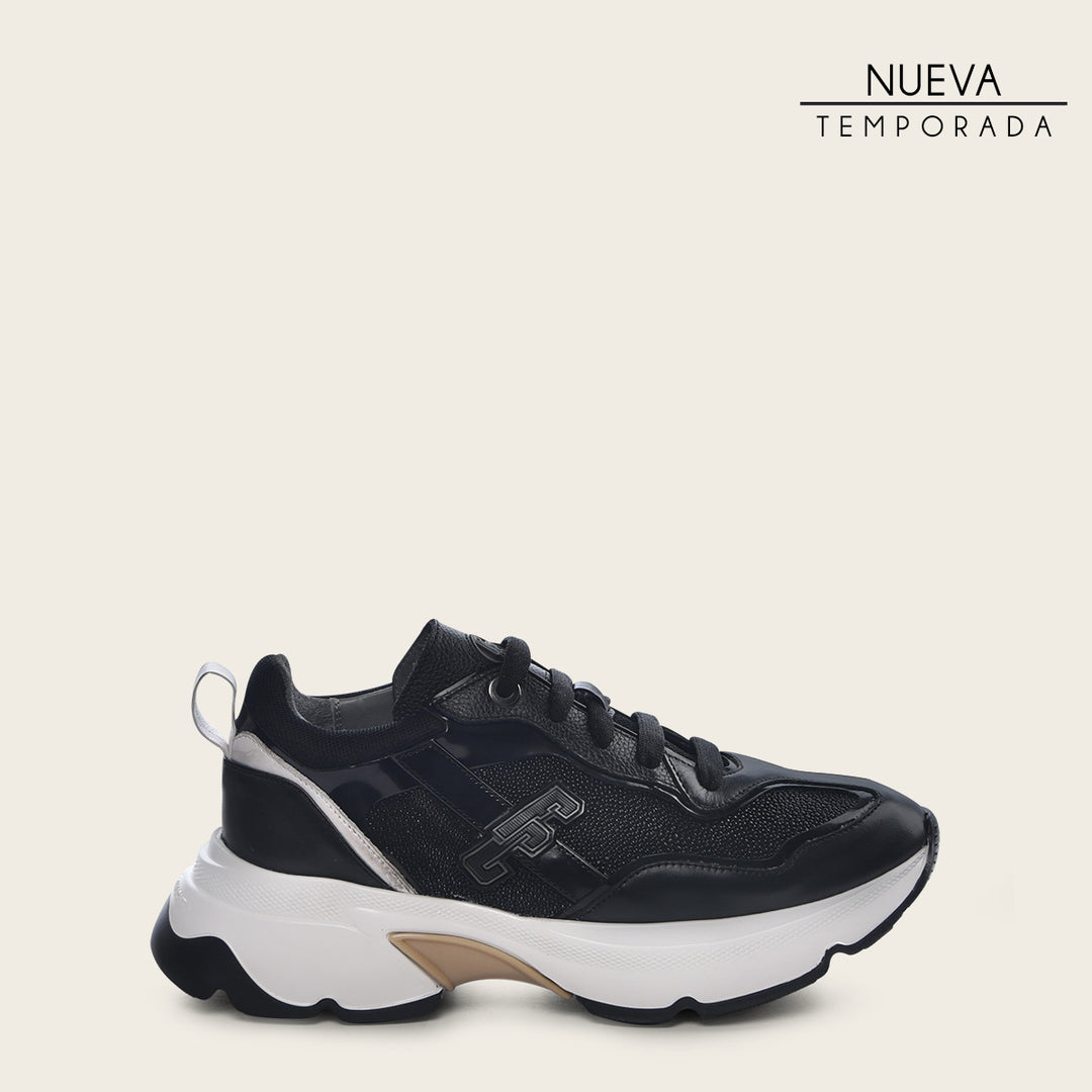 Sneakers en piel genuina de mantarraya