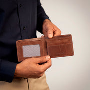 Cartera en piel genuina para caballero