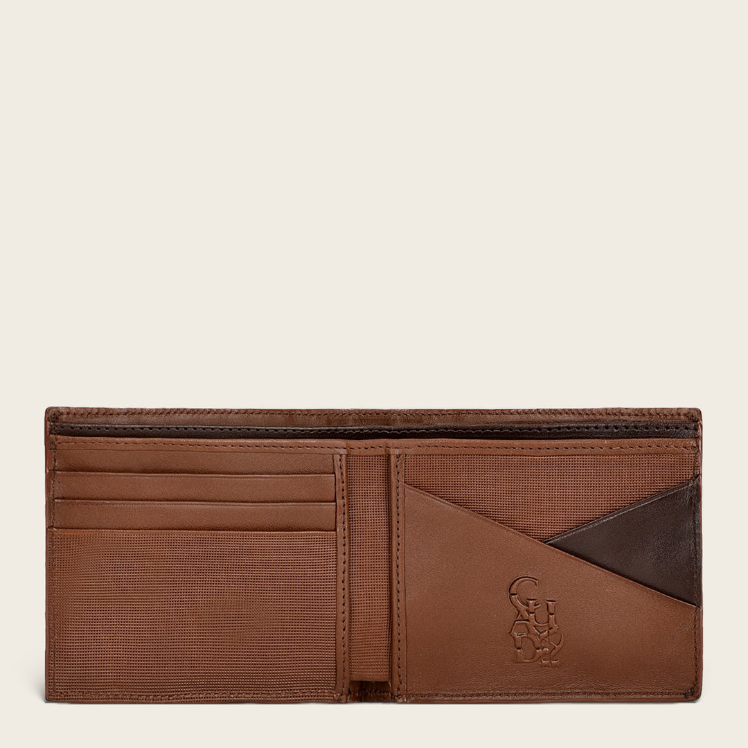 Cartera en piel genuina de fuscus para caballero