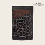 Tarjetero en piel genuina de alligator para caballero Carteras 