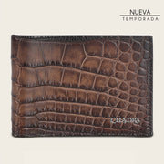 Cartera en piel genuina de alligator para caballero Carteras 