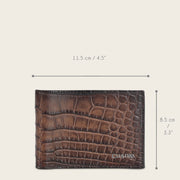 Cartera en piel genuina de alligator para caballero Carteras 
