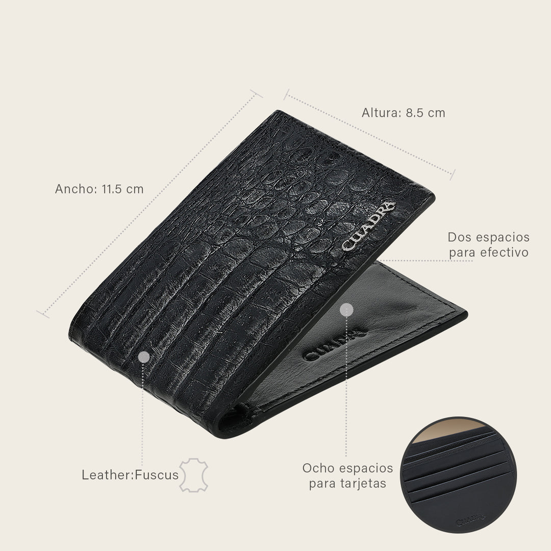 Cartera en piel genuina de fuscus para caballero