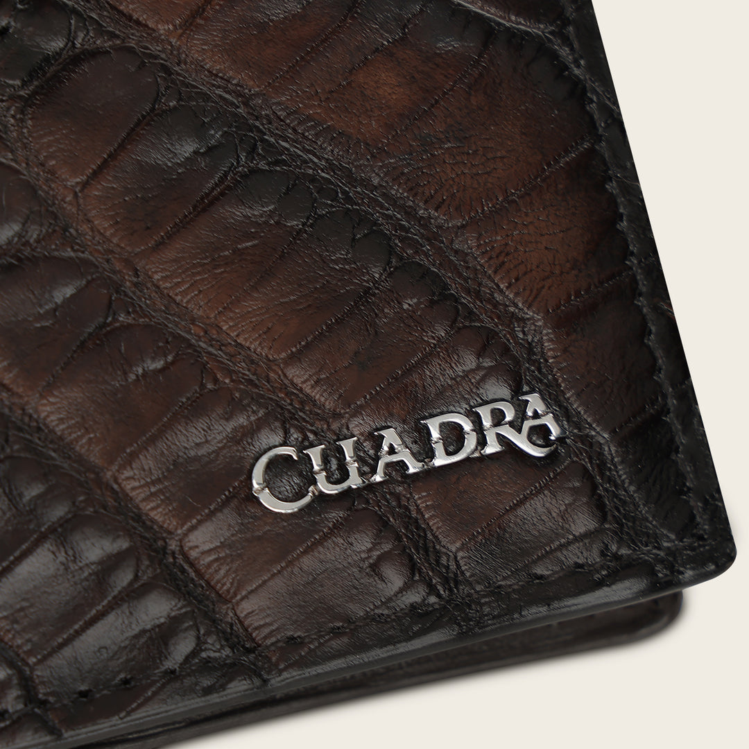 Cartera en piel genuina de alligator para caballero